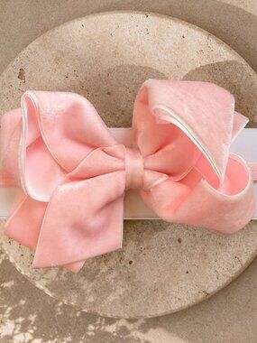 Edgehill Collection Headband w Pink Velvet Bow New